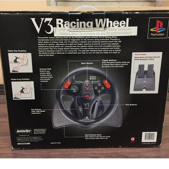 InterAct PlayStation PS1 V3 Racing Wheel + Pedals 741948011184 - Picture 3 of 12